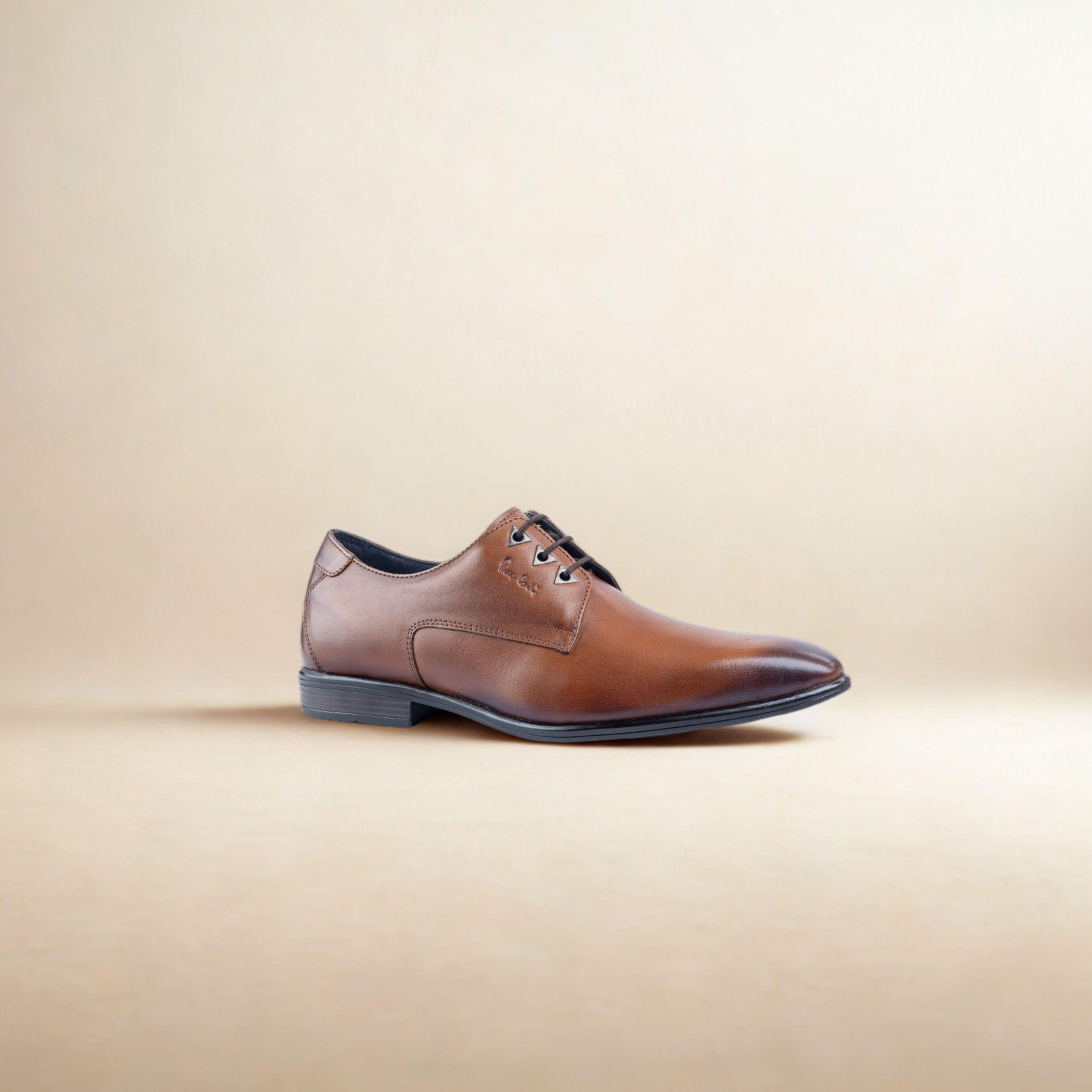 Pierre Cardin Tuscan Cognac Derby Leather Shoes for Men  display picture 1