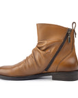 Colette Gathered Tan Ankle Boot