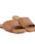 Lyon Tan Weaved Slide