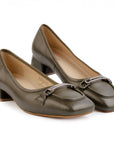 Margot Olive Wide-Toe Shoe