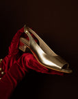 Aether Gold Open-toe Slingback