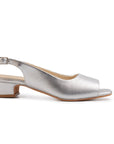 Aether Silver Open-toe Slingback