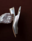 Aether Silver Open-toe Slingback