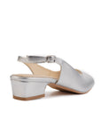 Aether Silver Open-toe Slingback