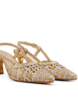 Prague Silver-Gold Leather Slingback
