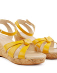 Madellin Yellow Knotted Leather Platform