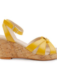 Madellin Yellow Knotted Leather Platform