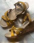 Madellin Yellow Knotted Leather Platform