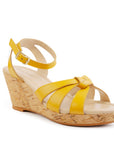 Madellin Yellow Knotted Leather Platform