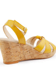 Madellin Yellow Knotted Leather Platform