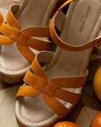 Camille Orange Wedge Sandal