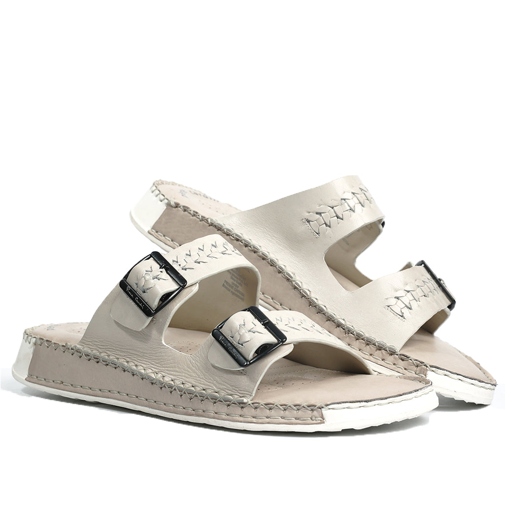 Soul Cloud: Offwhite Woven Dual-strap Sandal