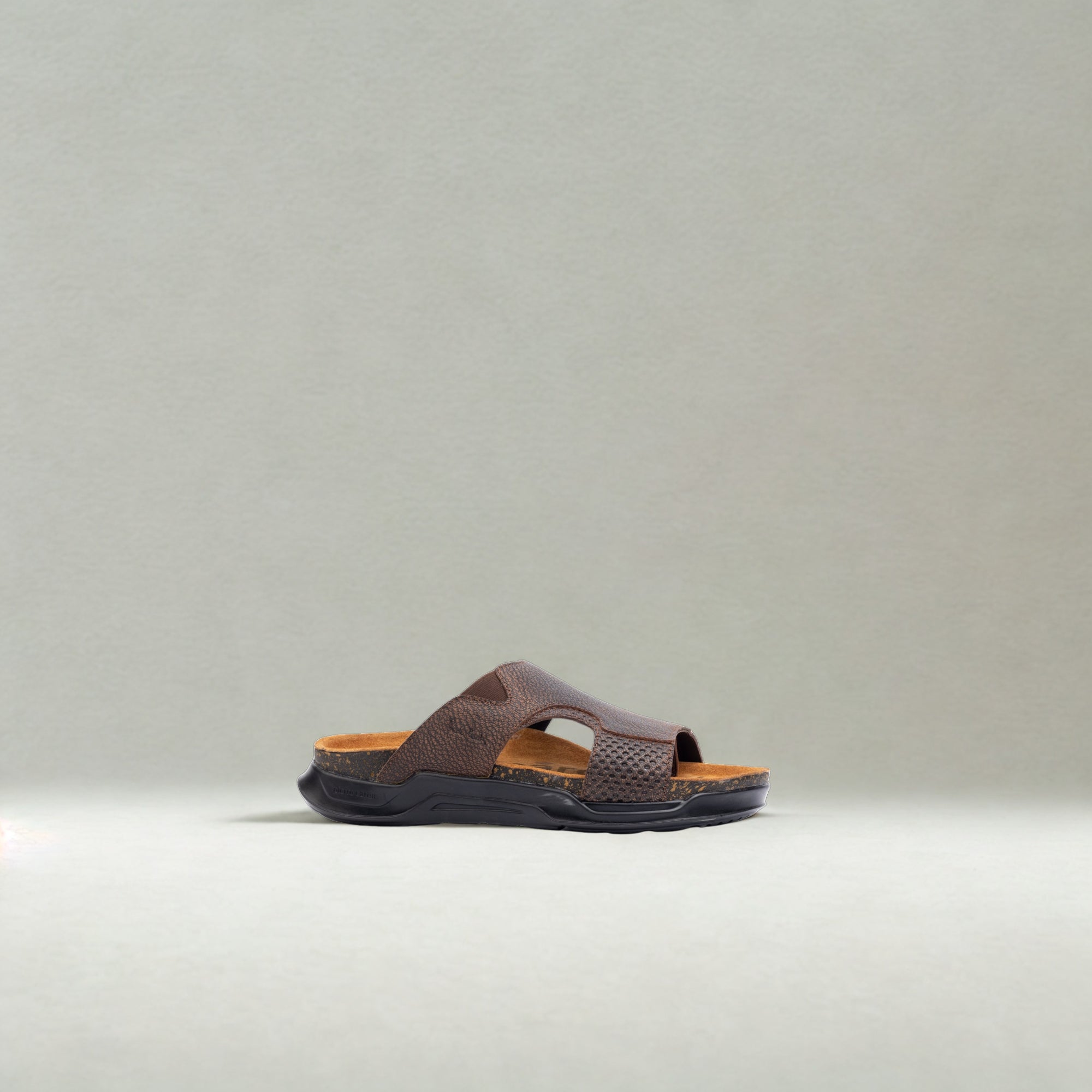 Embrace: Brown Stonewashed Elastic Slide