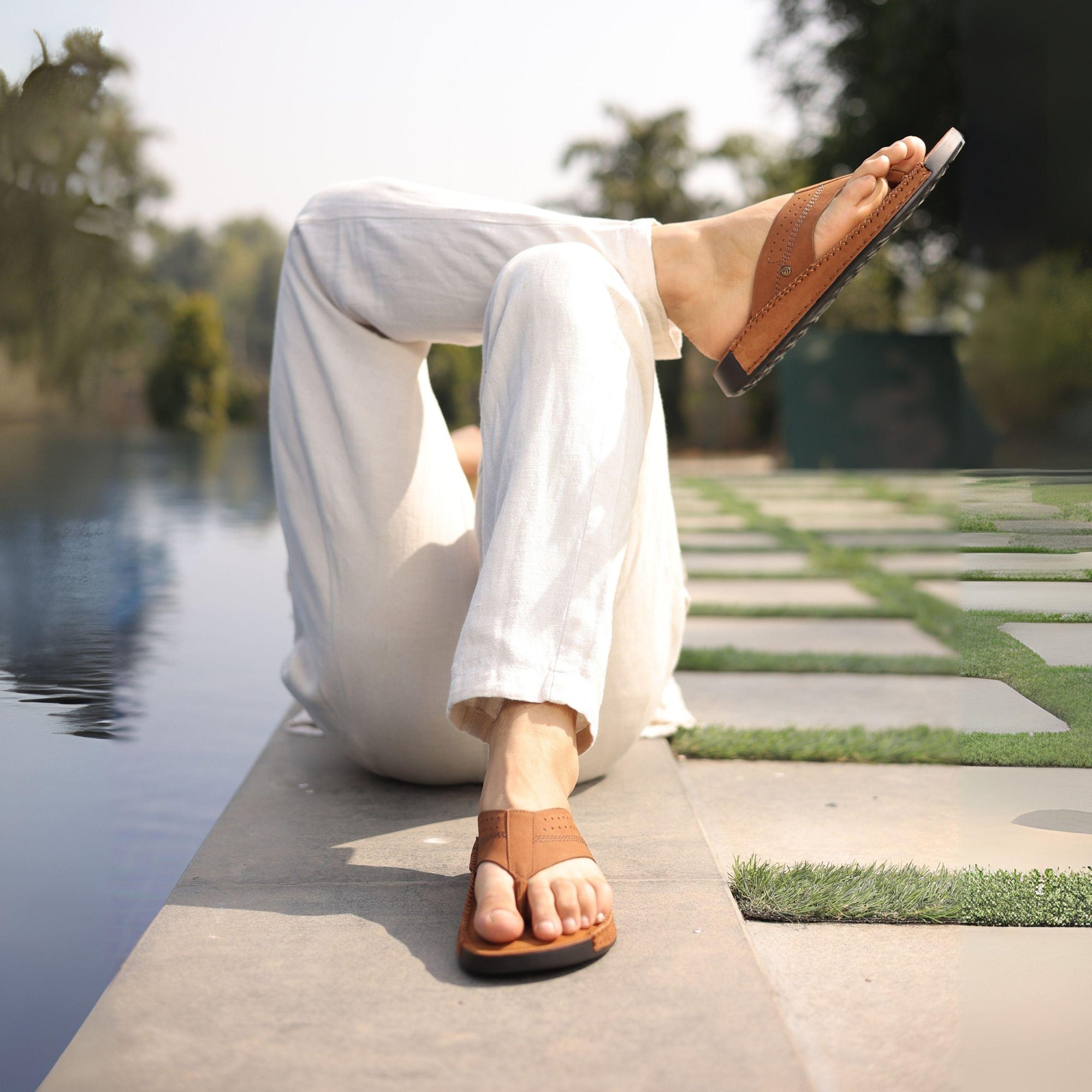 Riviera: Camel Nubuck Slipper