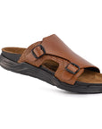 Embrace: Cognac Double-strap Slide