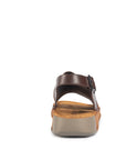 Riviera: Camel Textured-Polished Sandal