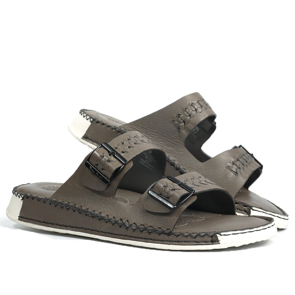 Soul Cloud: Grey Woven Dual-strap Sandal