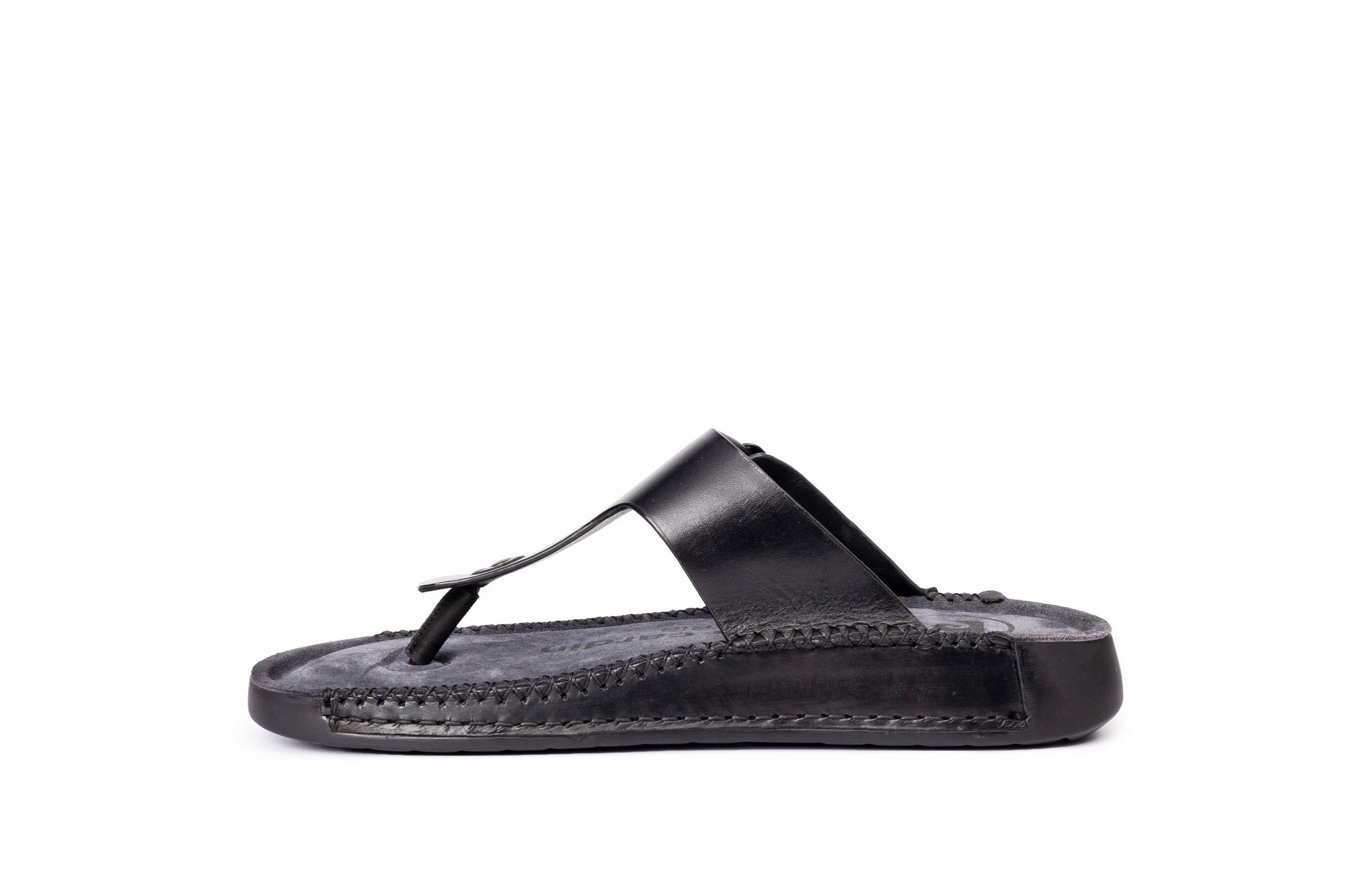 Riviera: Black Polished Thong