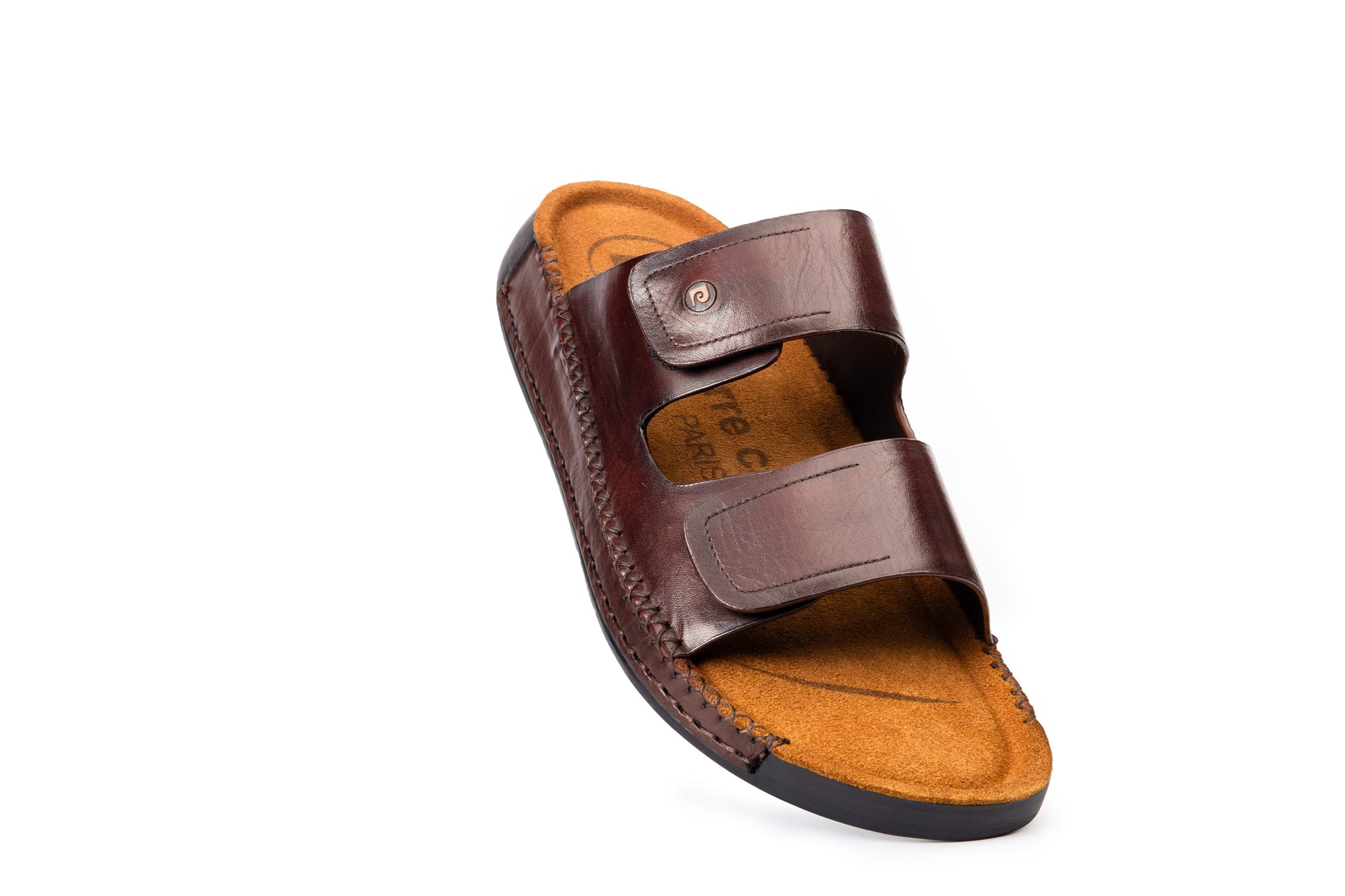 Riviera: Mid-brown Polished Strapless Sandal