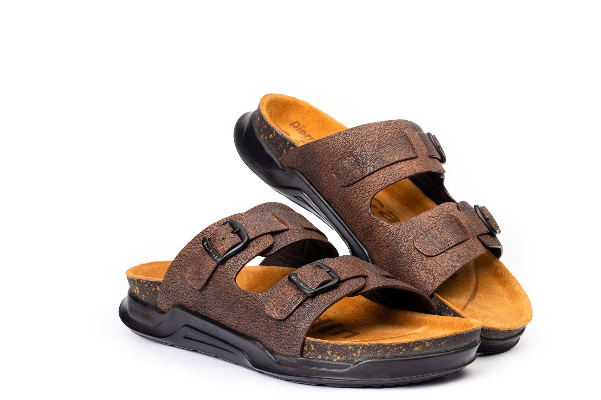 Embrace: Brown Stonewashed Adjustable Slides