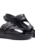 Embrace: Black Dual-buckle Sandal