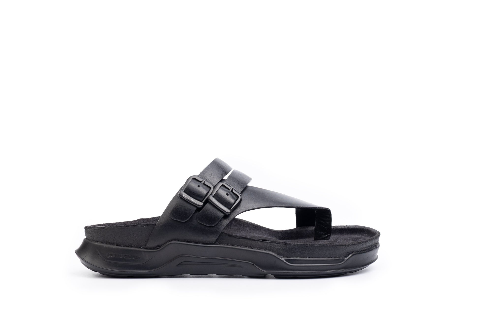 Embrace: Black Dual-buckle Sandal