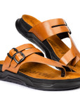 Embrace: Tan Dual-buckle Sandal