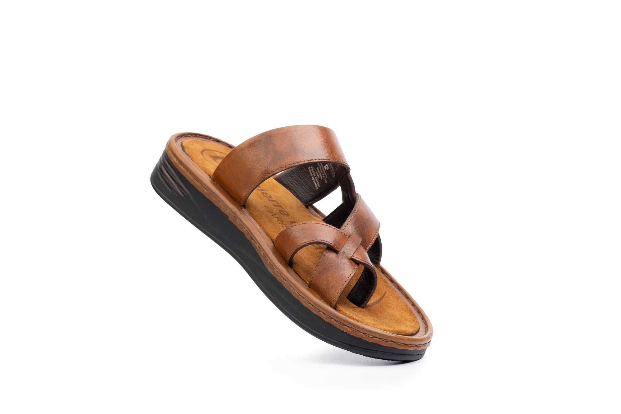 Hudson: Cross-Strap Tan Sandal