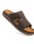 Azur: Café Textured Buckle Slide