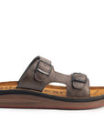 Azur: Brown Adjustable Dual-Strap Sandals