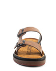 Azur: Tan Adjustable Dual-Strap Sandals