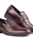 Onyx: Textured Brown Loafer