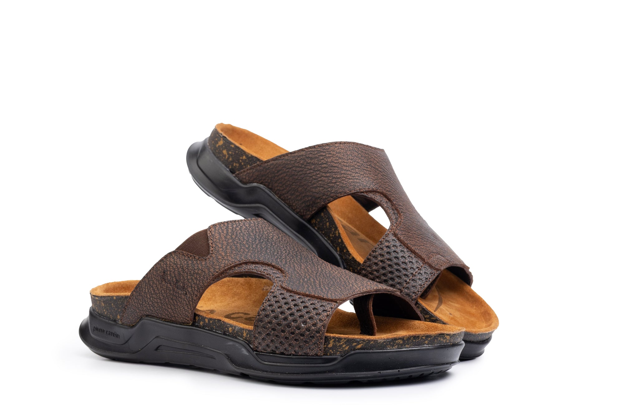 Embrace: Brown Stonewashed Elastic Slide