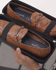 The Traveller: Patterned Cognac Loafer