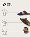 Azur: Café Textured Buckle Slide