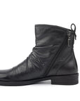 Colette Gathered Black Ankle Boot
