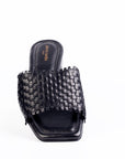 Lyon Black Weaved Slide