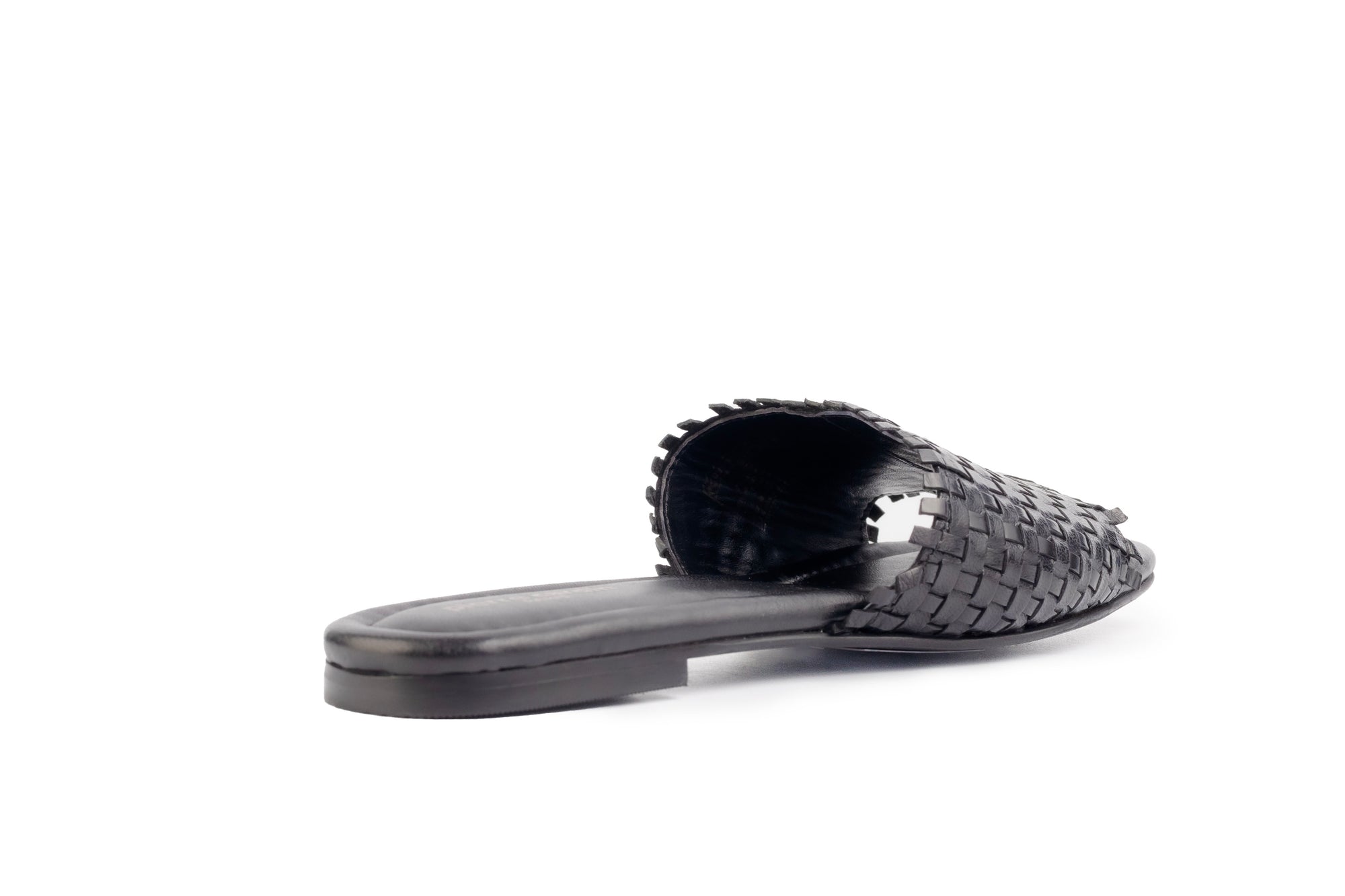 Lyon Black Weaved Slide