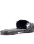 Lyon Black Weaved Slide