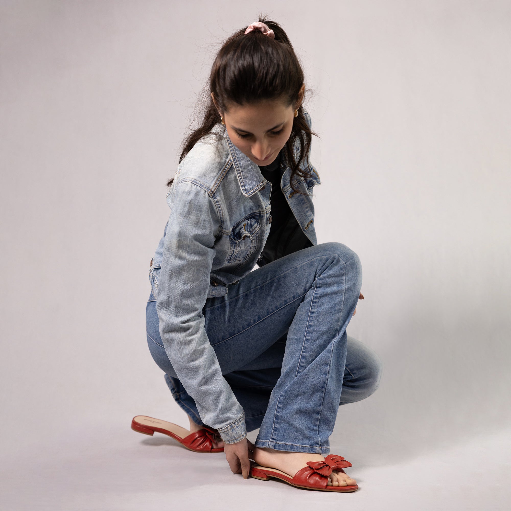 Emily Red Napa Leather Flats