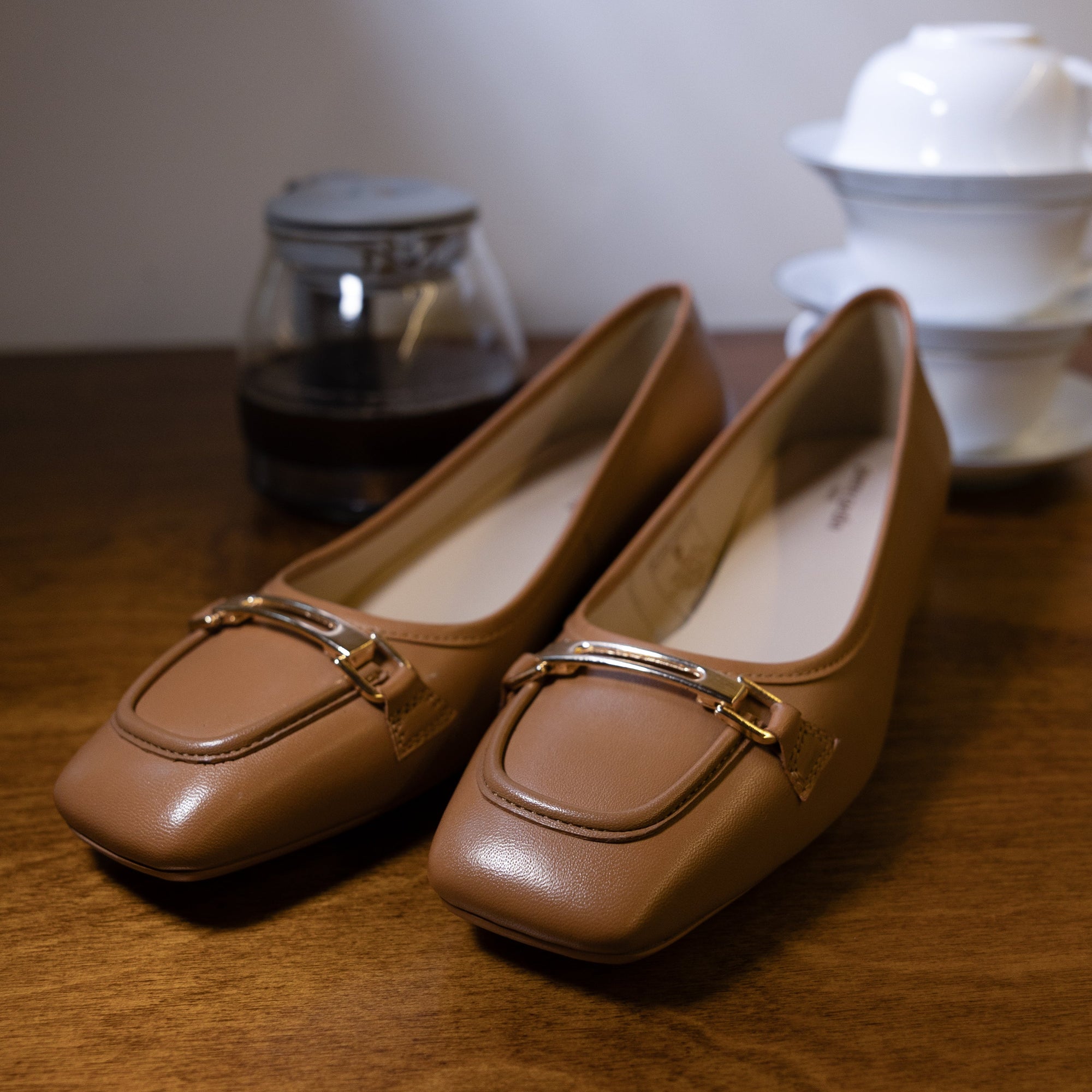 Margot Tan Wide-Toe Shoe