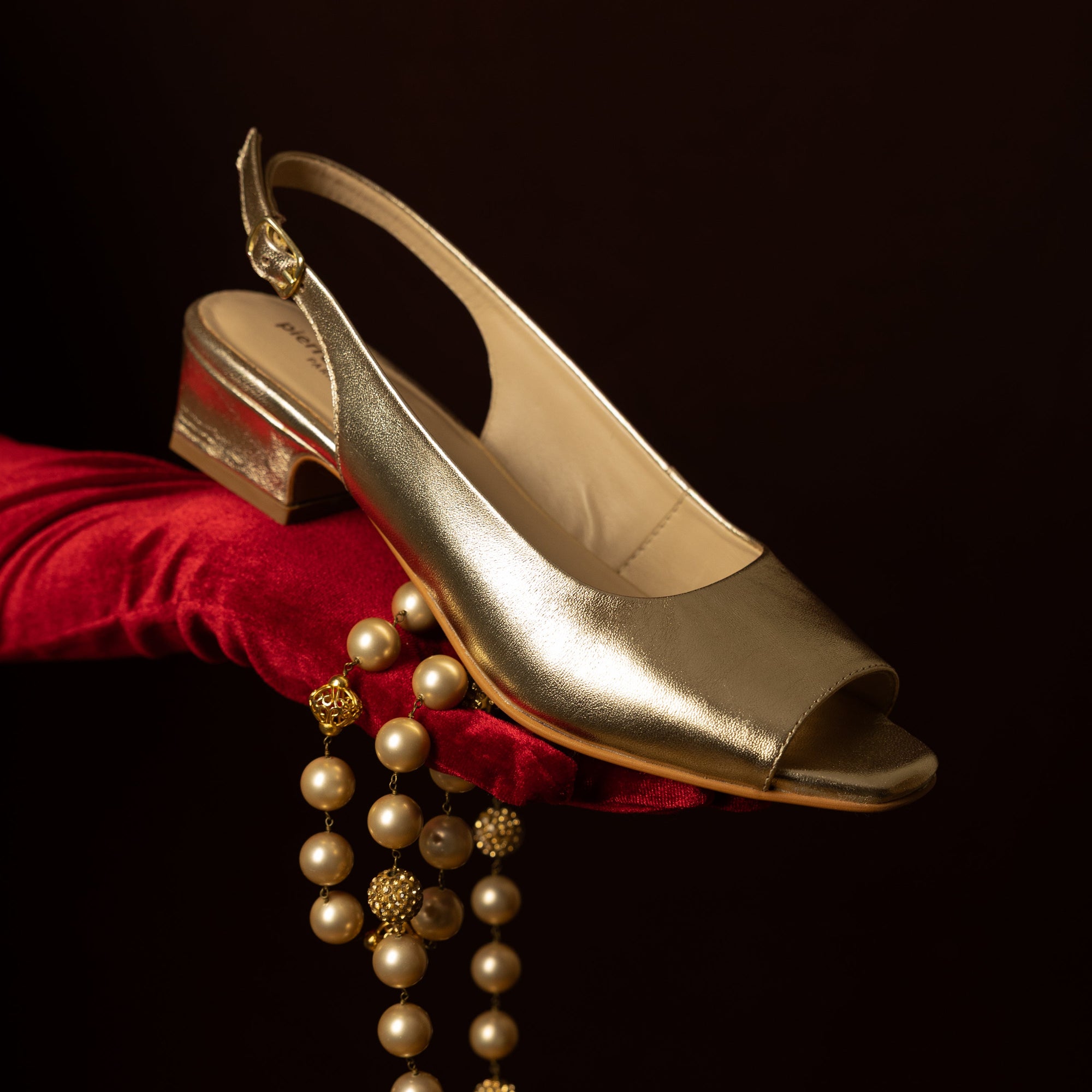 Aether Gold Open-toe Slingback