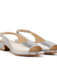 Aether Silver Open-toe Slingback