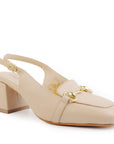 Geneva Nude Square-top Slingback