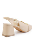 Geneva Nude Square-top Slingback