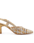 Prague Silver-Gold Leather Slingback
