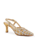Prague Silver-Gold Leather Slingback