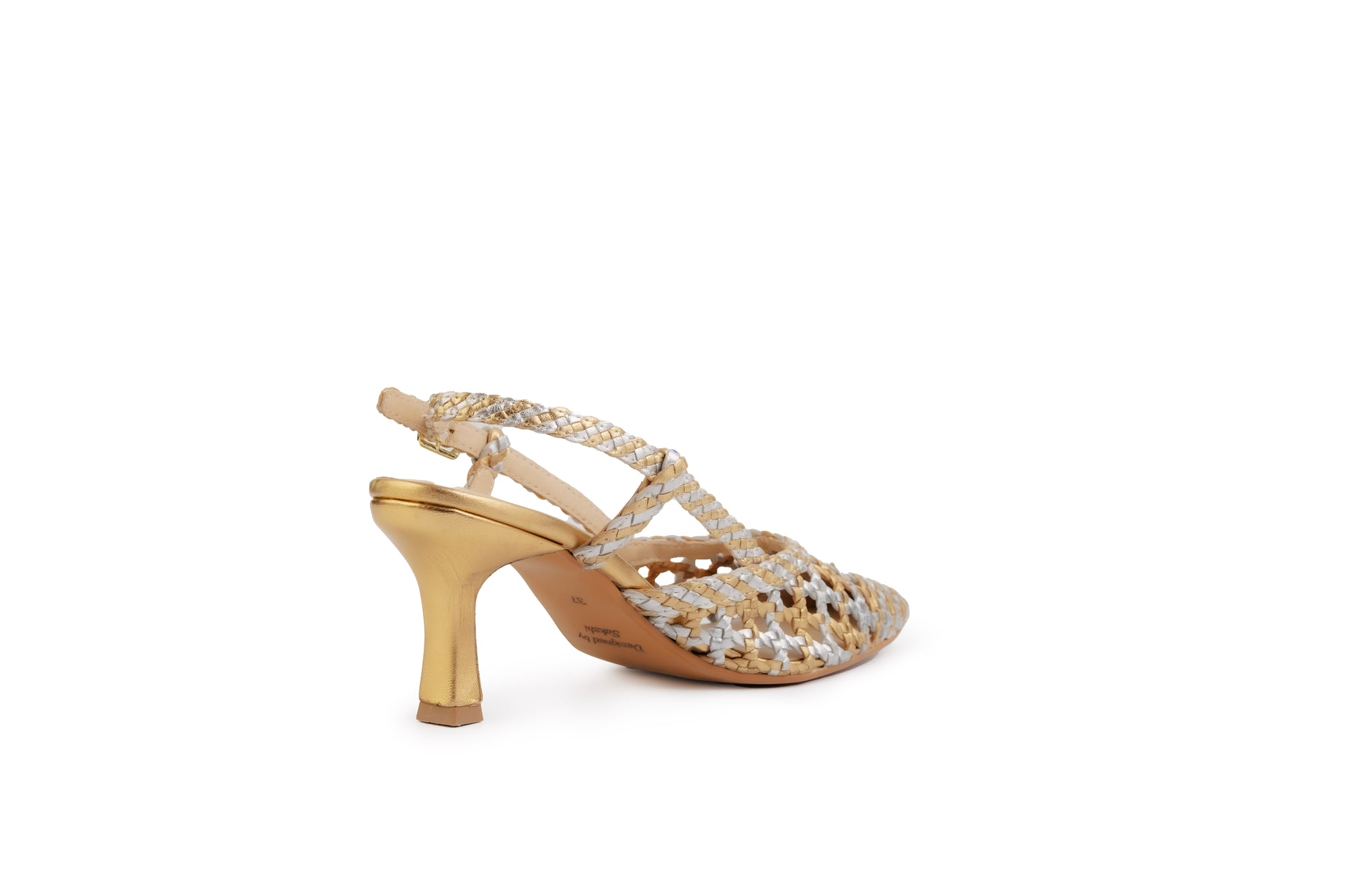 Prague Silver-Gold Leather Slingback