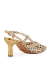 Prague Silver-Gold Leather Slingback