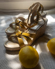 Madellin Yellow Knotted Leather Platform